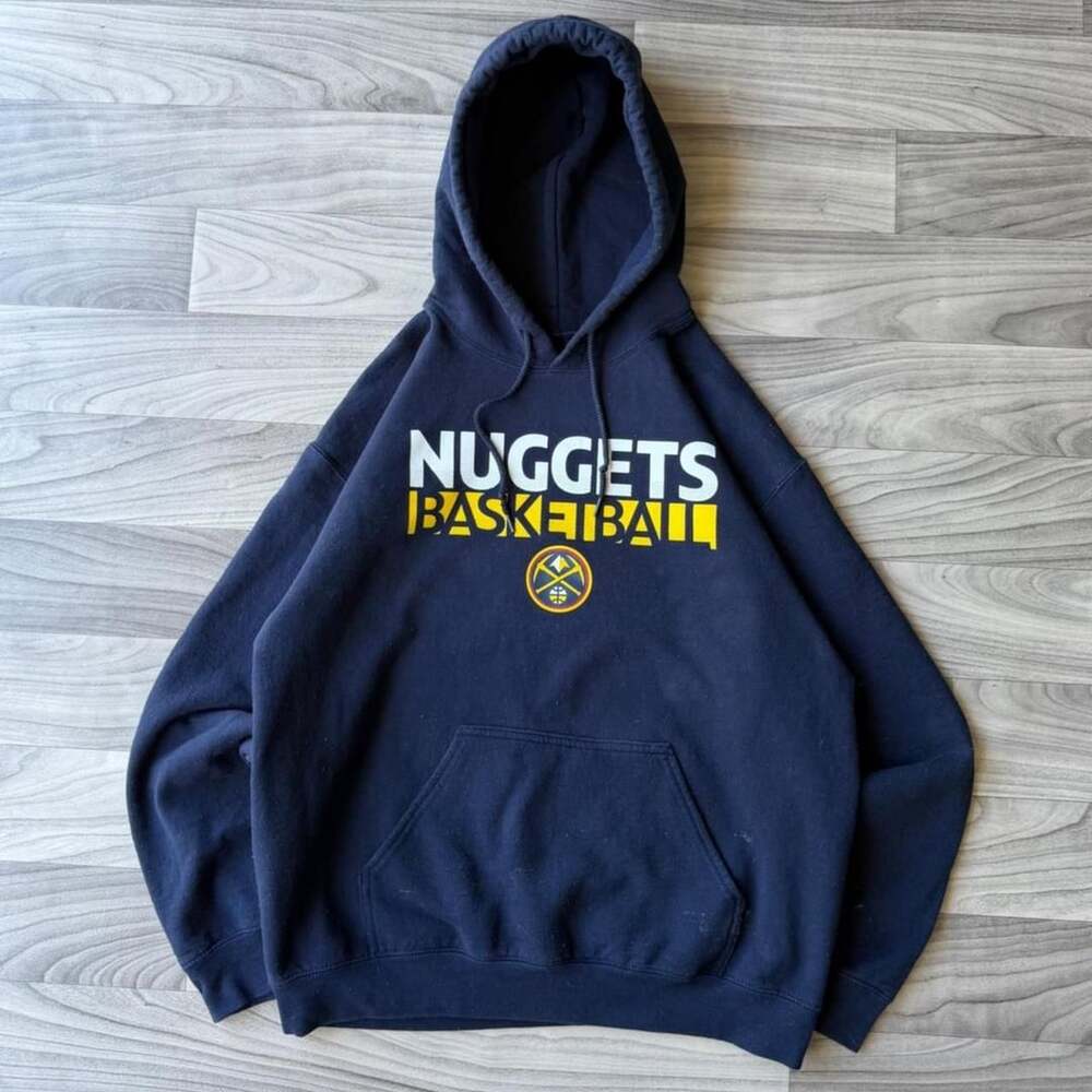 NBA Denver Nuggets Basketball Navy Hoodie Size M